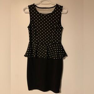 Vintage peplum polka dot dress